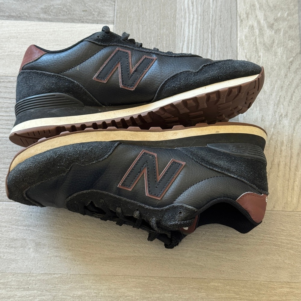 New Balance 515 Mens 9.5 Womens 11 Black/Brown Leather Suede Sneakers Gorpcore